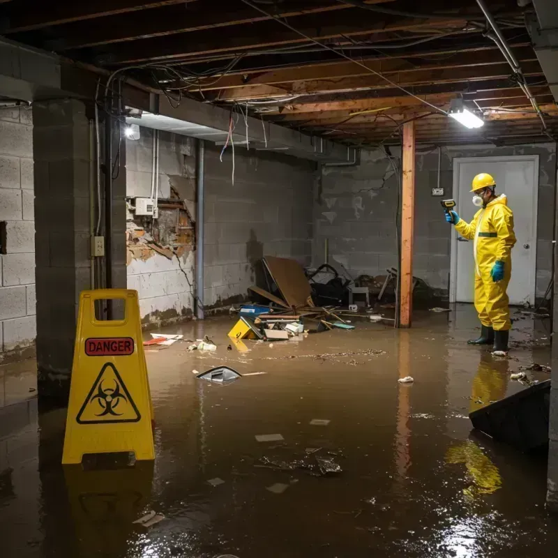 Flooded Basement Electrical Hazard in Odin, IL Property